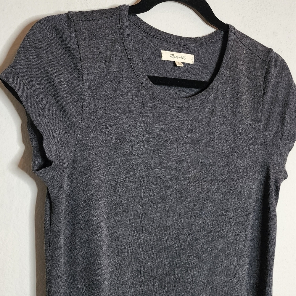Madewell Relaxed Grey Midi Tee Dress Size Small Tri Blend Jersey - Picture 9 of 11